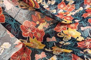 Floral Print Silk Blend Georgette