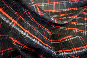 Black Check Mohair Coating