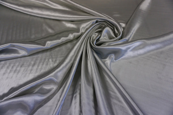 Silver Liquid Wool/Silk Satin