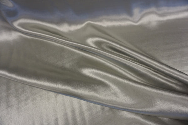 Silver Liquid Wool/Silk Satin