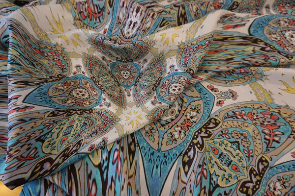 Melting Mandalas Print on Silk Habutai