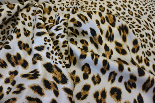 Leopard Print on Silk Satin