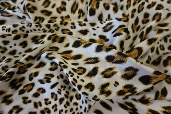 Leopard Print on Silk Satin