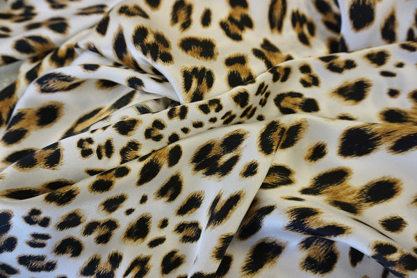 Leopard Print on Silk Satin