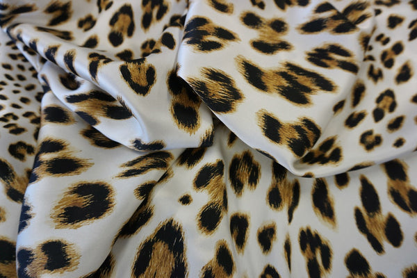 Leopard Print on Silk Satin