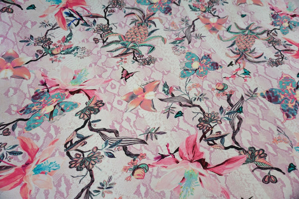 LAST PIECE: 1.6 MT   Psychedelic Orchid Print on French Terry Jersey