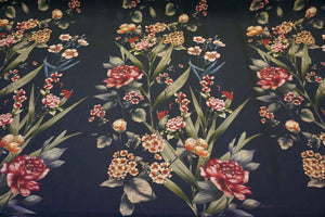 PANEL- Carnation Bouquet Print on Crepe