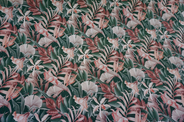 Mauve Carnations Print on Stretch Sateen