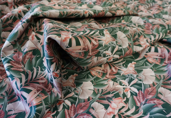 Mauve Carnations Print on Stretch Sateen