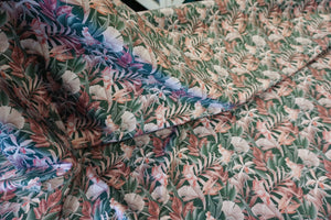 Mauve Carnations Print on Stretch Sateen