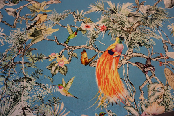 Birds of Paradise Print on Stretch Drill