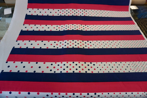 Spots & Stripes Print on Silk Blend Poplin