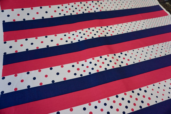 Spots & Stripes Print on Silk Blend Poplin