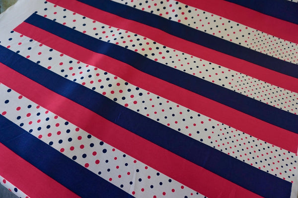 Spots & Stripes Print on Silk Blend Poplin