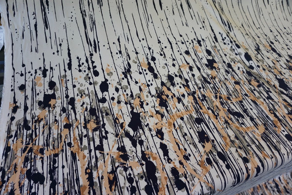 PANEL- Pollock Splash Print on Stretch Sateen