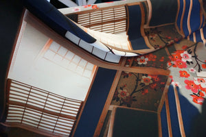 PANEL- Japanese Tea Room Print on Stretch Crepe
