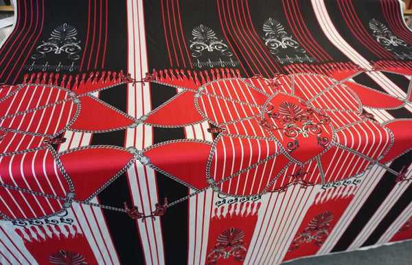 PANEL: Panther & Chains Print on Silk Twill, Watermelon Red