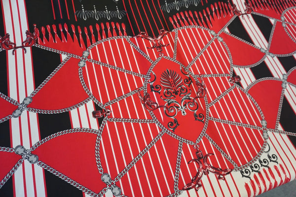 PANEL: Panther & Chains Print on Silk Twill, Watermelon Red