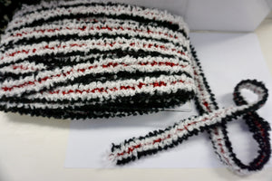 Red, White & Black Textured Braid Trim
