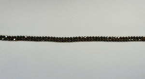 LAST PIECE: 1.75 MT  Swarovski Crystal Trim, Double Row Gunmetal Black on Gold