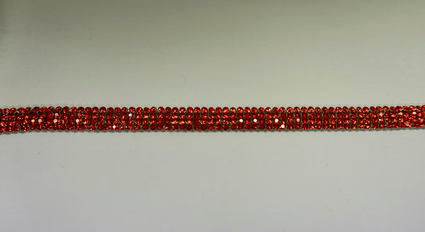 Swarovski Crystal Trim, Four Row Bright Red