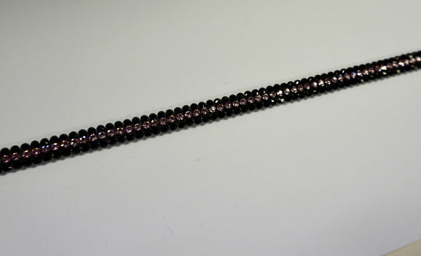 Swarovski Crystal Trim, Triple Row Black/Pink