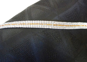 Five Row Swarovski Crystal Trim, Orange Centre