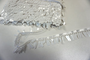 Rectangle Sequin Trim, White