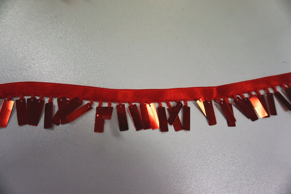 Rectangle Sequin Trim, Fire Red