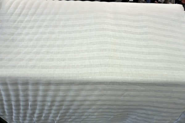 Stripe Linen Jacquard, Natural White