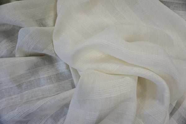 Stripe Linen Jacquard, Natural White