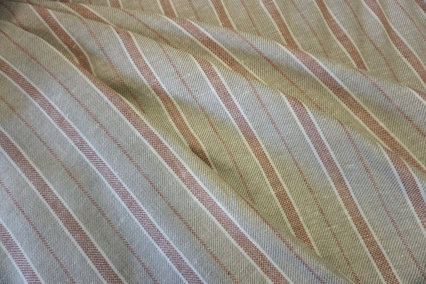 Red Stripe Twill Linen Suiting