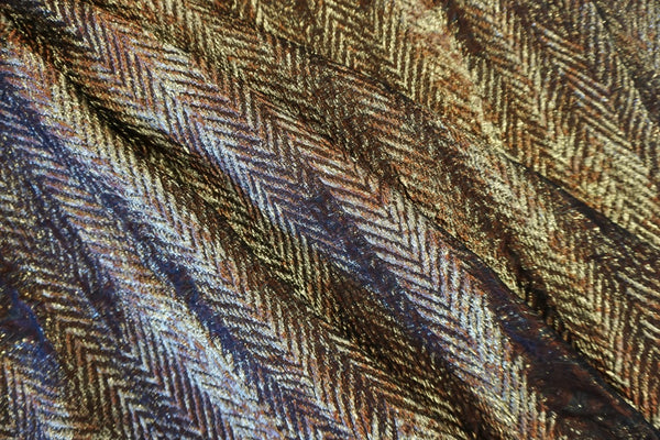 Bronze and Gold Italian Herringbone Brocade