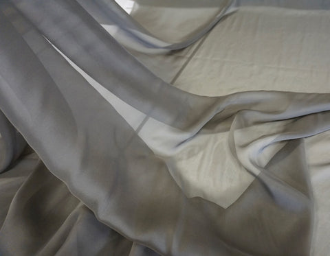 Plain Silk Chiffon, Pewter