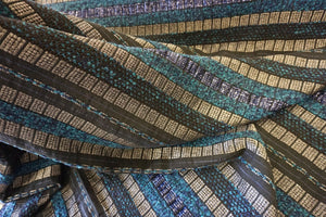 Blue Raffia Stripe Bouclè Tweed