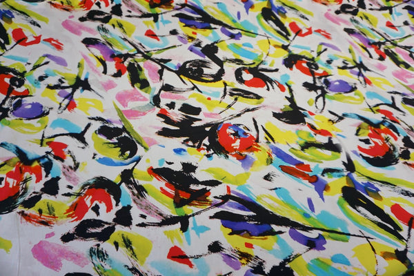 Painters Palette Print on Stretch Cotton Poplin