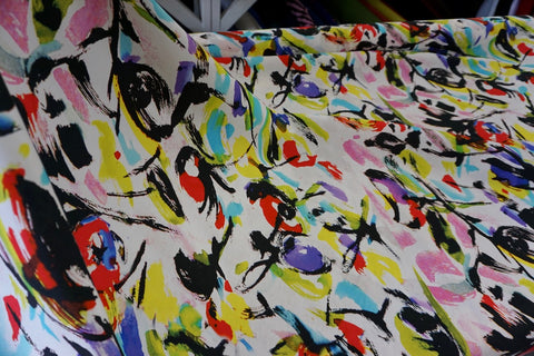 Painters Palette Print on Stretch Cotton Poplin