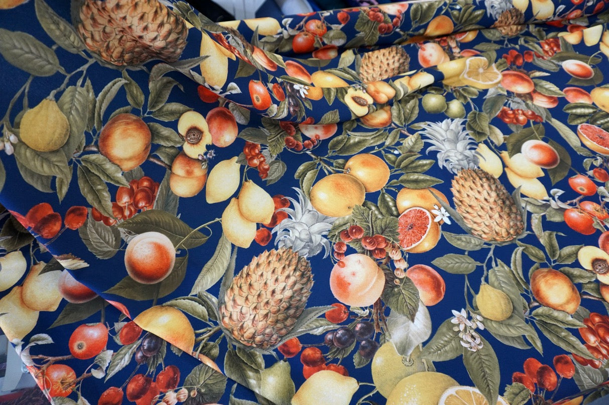 Fruit Bounty Print on Stretch Crepe