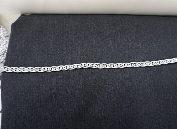 Silver Lurex Corded Braid Trim