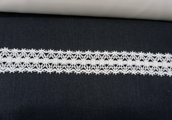 Corded Snowflake Lace Trim, Ivory