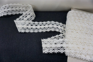 Corded Snowflake Lace Trim, Ivory