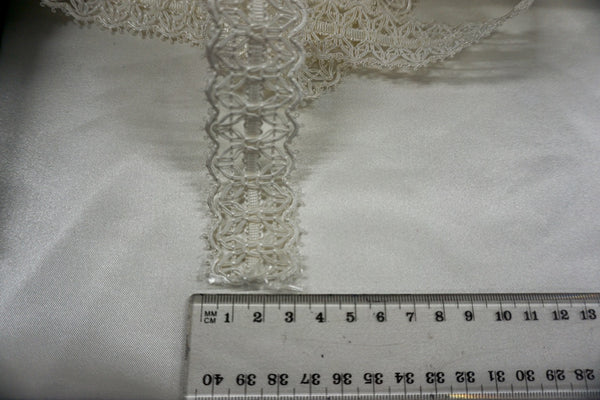 Corded Snowflake Lace Trim, Ivory