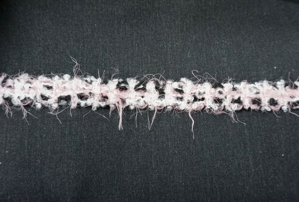 LAST PIECE: 1.0 MT  Pink & Black Textured Braid Trim