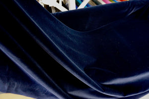 Navy Stretch Cotton Velvet