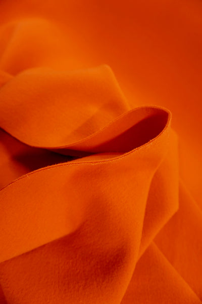 Double Cloth Stretch Wool Crepe, Blood Orange
