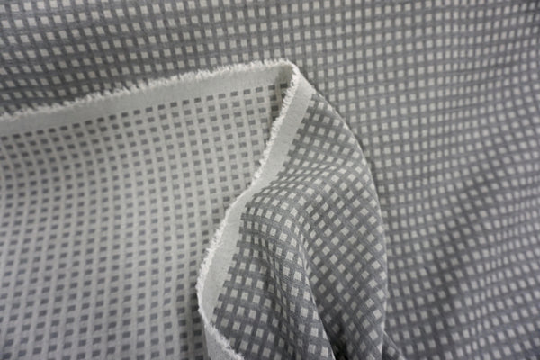 Reversible Check Dobby Suiting, Two Greys
