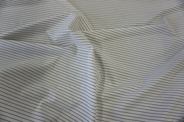 White & Navy Stripes Cotton Jersey
