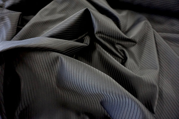 Satin Stripe Suiting , Black