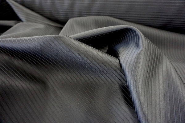 Satin Stripe Suiting , Black