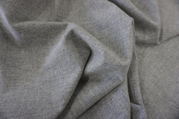 Stretch Wool Flannel, Grey Marle